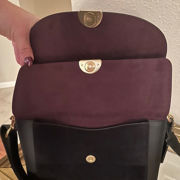 Coach Mixed Leather Dreamer Crossbody Shoulder Bag 73547 Black $495 - Picture 9 of 10